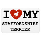 私は私の（犬）スタッフォードテリア磁石が大好き マグネット (横)