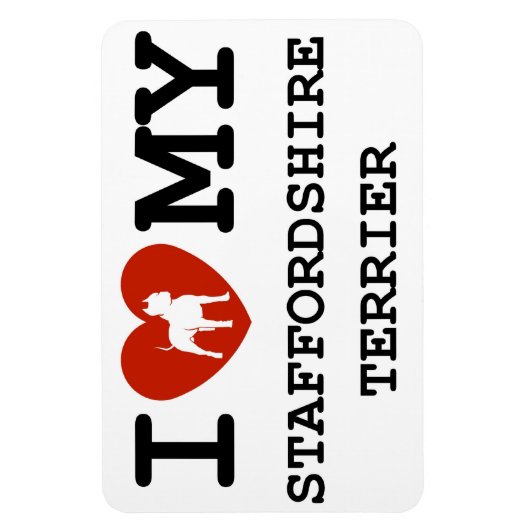 私は私の（犬）スタッフォードテリア磁石が大好き マグネット (縦)