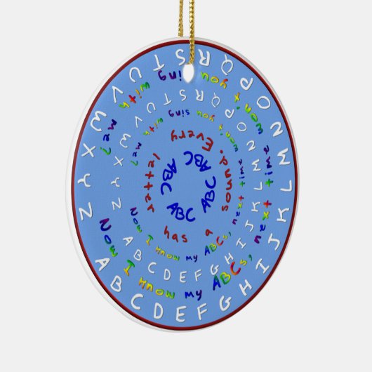 私は私のABCラウンドオーナメントを知っている セラミックオーナメント (右)