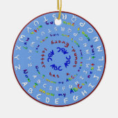 私は私のABCラウンドオーナメントを知っている セラミックオーナメント (正面)