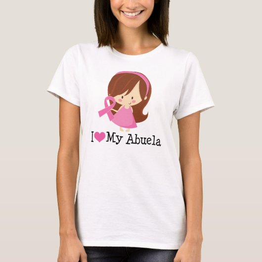 私は私のAbuelaの乳癌のリボンを愛します Tシャツ (正面)
