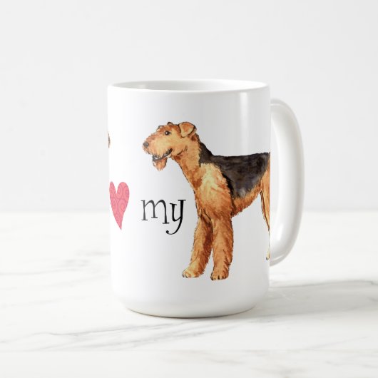 私は私のAiredaleを愛します コーヒーマグカップ (正面右)