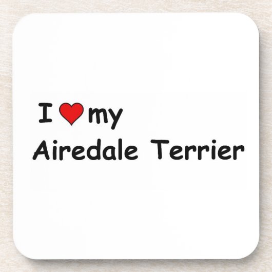 私は私のAiredale Terrierが大好き コースター (正面)