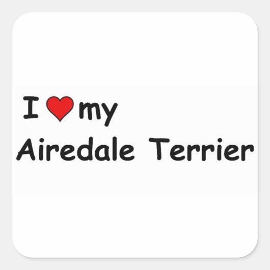 私は私のAiredale Terrierが大好き スクエアシール (正面)
