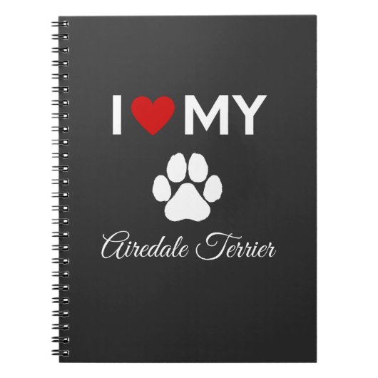 私は私のAiredale Terrier犬のカスタム文字 ノートブック (正面)