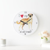 私は私のAnatolian羊飼い犬を愛します ラージ壁時計 (ホーム)