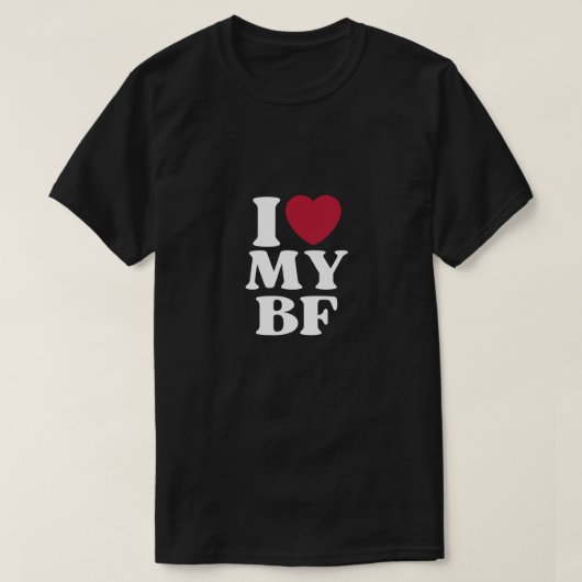 私は私のBFボーイフレンドハート Tシャツ (デザイン正面)