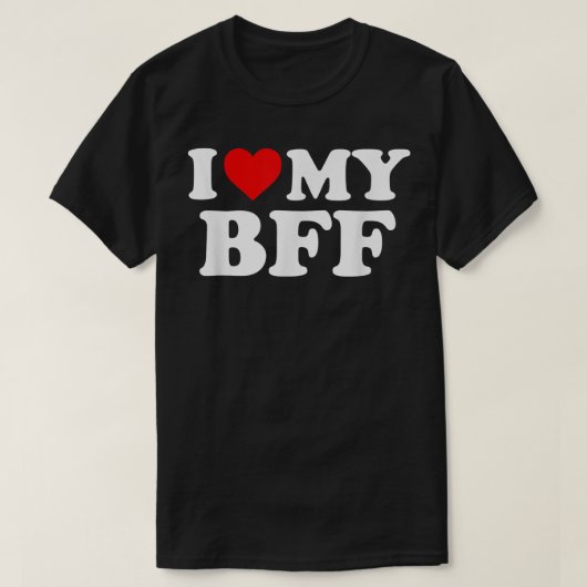 私は私のBFFの友人最高の永遠に赤ハートを愛する Tシャツ (デザイン正面)