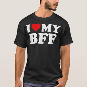 私は私のBFFの友人最高の永遠に赤ハートを愛する Tシャツ