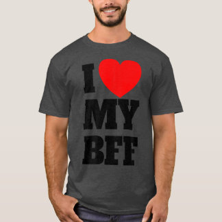 私は私のBFF赤いハート最高の友人を永遠に愛 Tシャツ