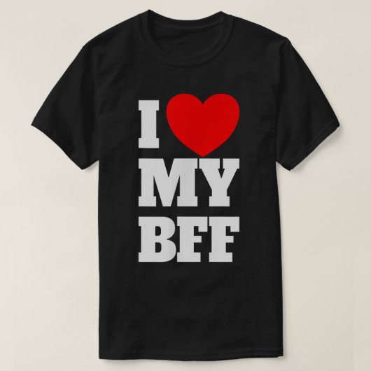 私は私のBFF赤いハート最高の友人を永遠に愛 Tシャツ (デザイン正面)