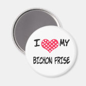 私は私のBICHON FRISEが大好き マグネット (正面/裏面)