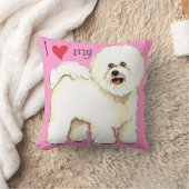 私は私のBichon Friseを愛します クッション (ブランケット)
