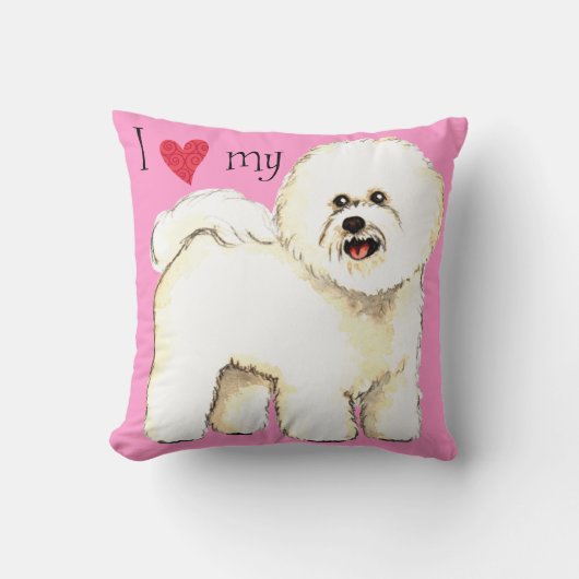 私は私のBichon Friseを愛します クッション (正面)