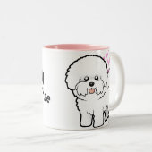 私は私のBichon Friseを愛します ツートーンマグカップ (正面右)