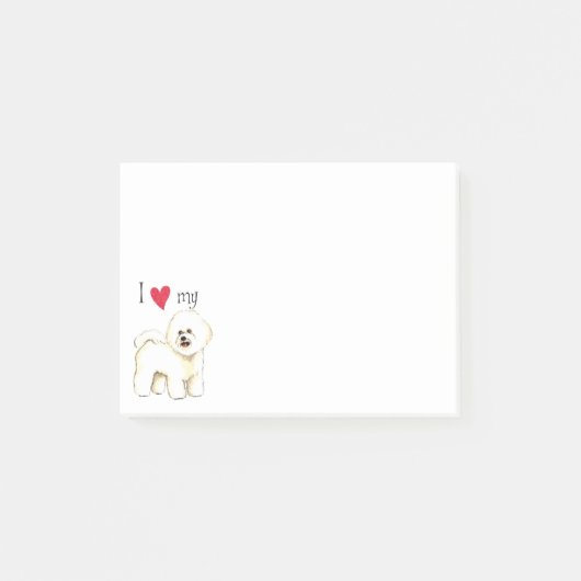 私は私のBichon Friseを愛します ポストイット (正面)