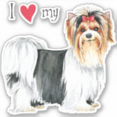 私は私のBiewer Terrierビニールステッカーが大好き シール (正面)