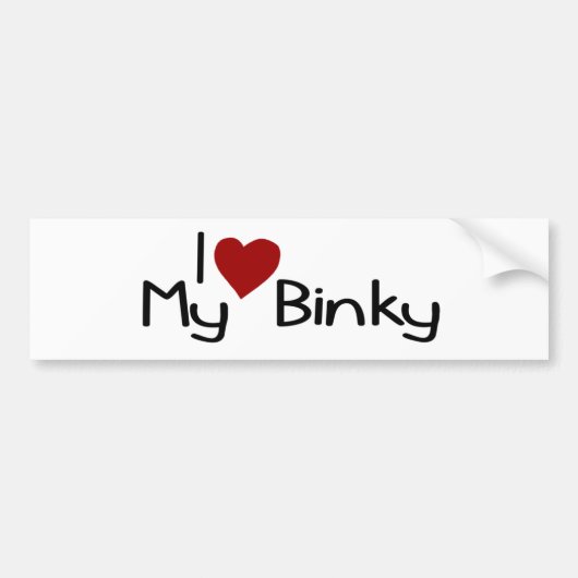 私は私のBinkyを愛します バンパーステッカー (正面)