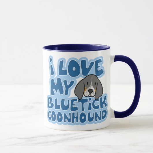 私は私のBluetickのCoonhoundのマグを愛します マグカップ (右)