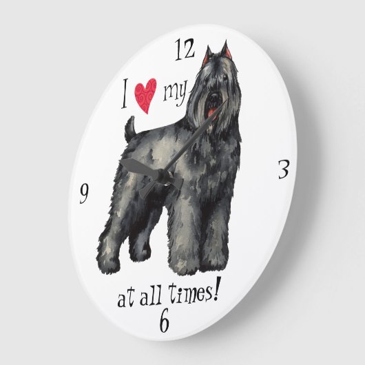 私は私のBouvierを愛します ラージ壁時計 (傾斜)