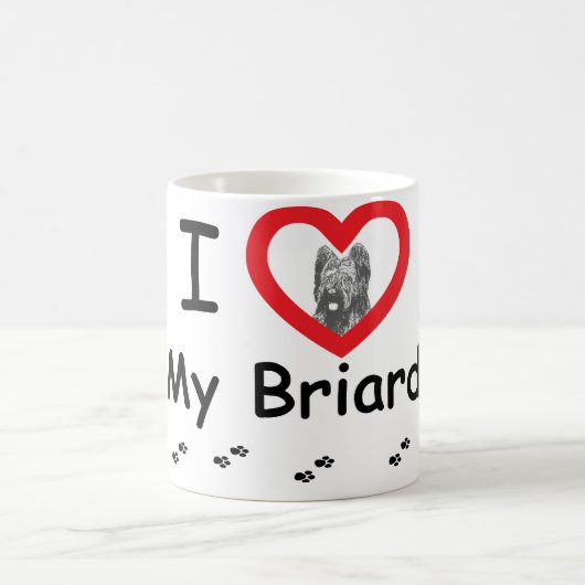私は私のBriardを愛します コーヒーマグカップ (中央)