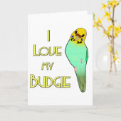 私は私のBudgieを愛します カード (黄色い花)