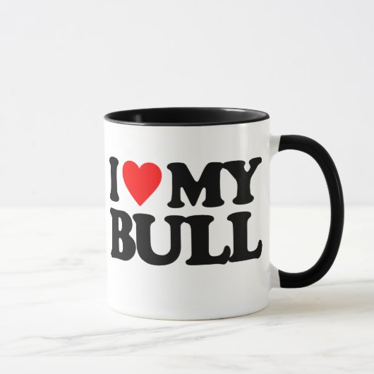 私は私のBULLを愛します マグカップ (右)