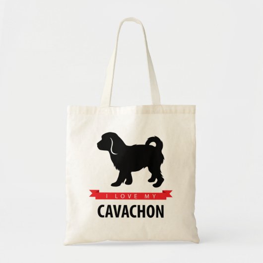 私は私のCavachonのトートバックを愛します トートバッグ (正面)