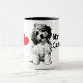 私は私のCavachonを愛します マグカップ (中央)