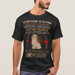 私は私のCavachonペット恋人のギフトを愛します Tシャツ