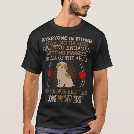 私は私のCavachonペット恋人のギフトを愛します Tシャツ (正面)