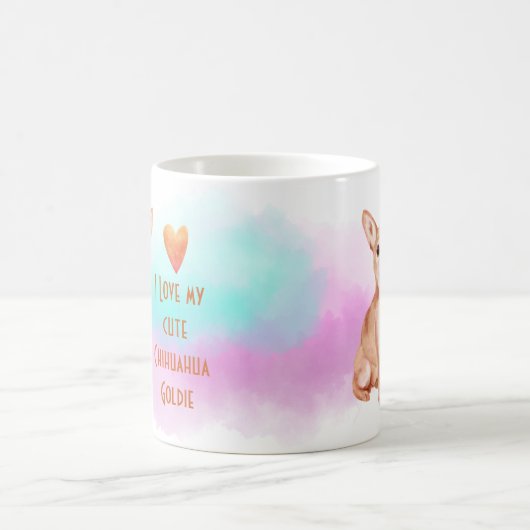 私は私のChihuahua名前の漫画カスタム犬が大好き コーヒーマグカップ (中央)