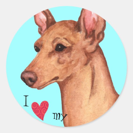 私は私のCirneco dell'Etnaが大好き ラウンドシール (正面)