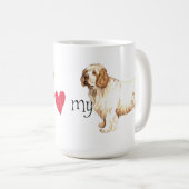 私は私のClumberスパニエル犬を愛します コーヒーマグカップ (正面右)