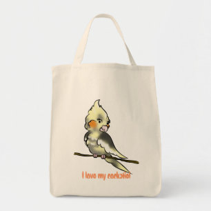 私は私のcockatielの食料雑貨のbaggieを愛します トートバッグ