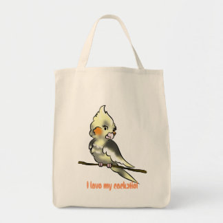 私は私のcockatielの食料雑貨のbaggieを愛します トートバッグ