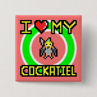 私は私のCockatielを愛します 缶バッジ
