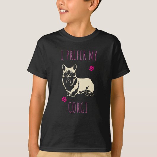 私は私のCorgiを好む – おもしろい犬所有者 Tシャツ (正面)
