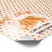 私は私のCorgie追加の名前の漫画カスタム犬を愛する フォトプリント (角)