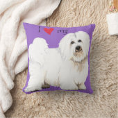 私は私のCoton de Tulearを愛します クッション (ブランケット)