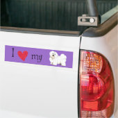 私は私のCoton de Tulearを愛します バンパーステッカー (トラック上)