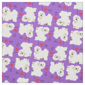 私は私のCoton de Tulearを愛します ファブリック (見本)