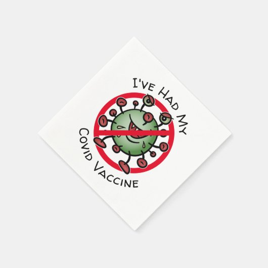 私は私のCovidのワクチン漫画のウイルスおもしろいのサインを受けた スタンダードカクテルナプキン (角)