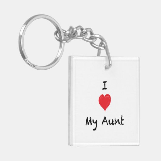 私は私のCustom 2叔母さんの味方された写真Keychainを愛します キーホルダー (正面左)