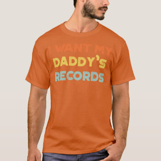 私は私のDadysレコードおもしろいヴィンテージレトロSunse Tシャツ
