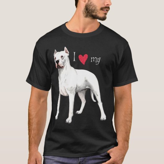 私は私のDogo Argentinoを愛します Tシャツ (正面)