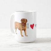 私は私のDogue de Bordeauxを愛します コーヒーマグカップ (正面左)