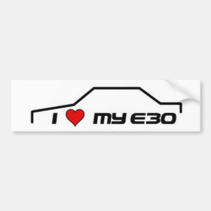 私は私のe30バンパーステッカーを愛します バンパーステッカー