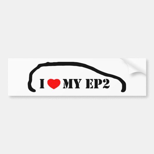 私は私のEP2を愛します バンパーステッカー (正面)