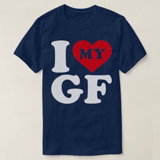 私は私のGFを愛するメンズ Tシャツ (デザイン正面)